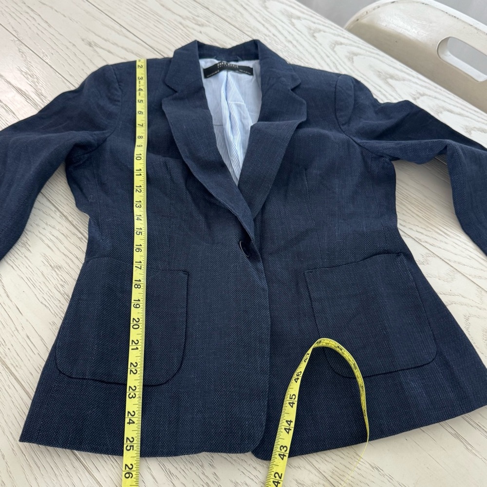 Zara Basic Collection Dark Blue Blazer - image 4